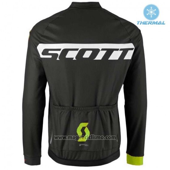 2016 Abbigliamento Ciclismo Scott Nero e Aceso Verde Manica Lunga e Salopette