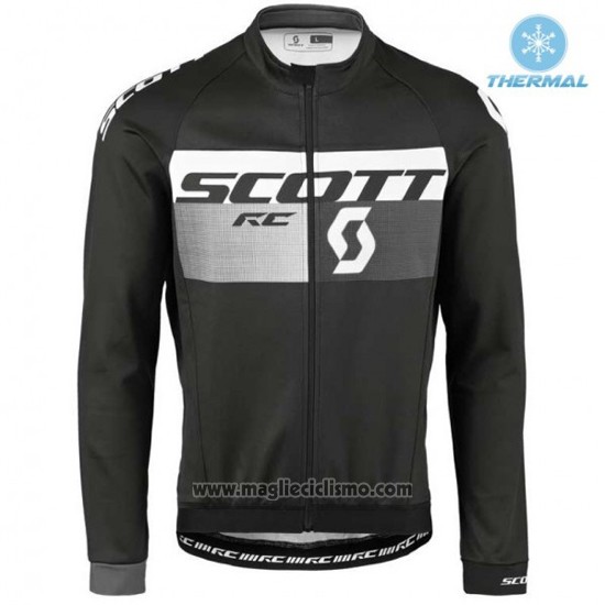2016 Abbigliamento Ciclismo Scott Nero e Bianco Manica Lunga e Salopette