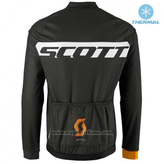 2016 Abbigliamento Ciclismo Scott Nero e Blu Manica Lunga e Salopette