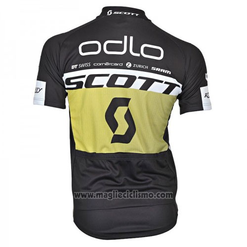 2016 Abbigliamento Ciclismo Scott Nero e Giallo Manica Corta e Salopette