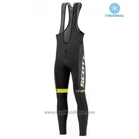 2016 Abbigliamento Ciclismo Scott Nero e Giallo Manica Lunga e Salopette