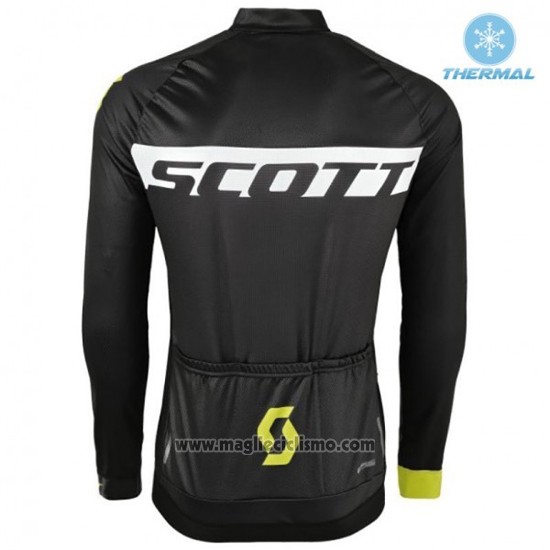 2016 Abbigliamento Ciclismo Scott Nero e Verde Manica Lunga e Salopette