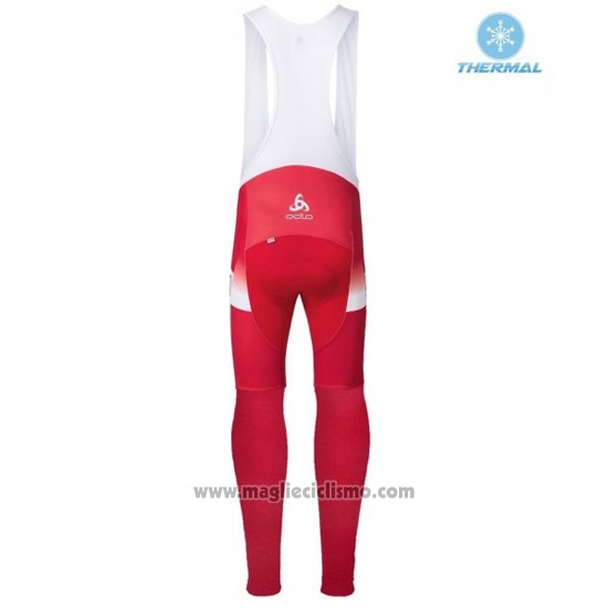 2016 Abbigliamento Ciclismo Scott Rosso e Bianco Manica Lunga e Salopette