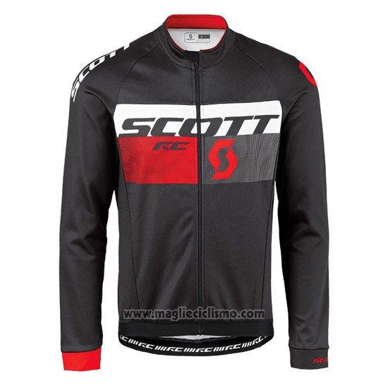 2016 Abbigliamento Ciclismo Scott Rosso e Nero Manica Lunga e Salopette