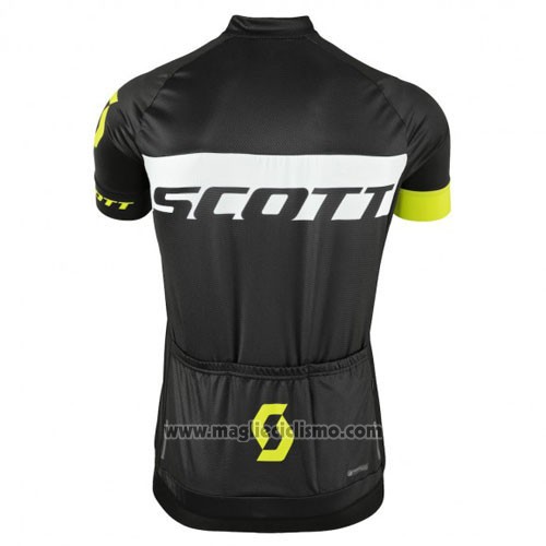 2016 Abbigliamento Ciclismo Scott Verde e Nero Manica Corta e Salopette