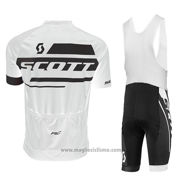 2017 Abbigliamento Ciclismo Scott Bianco Manica Corta e Salopette