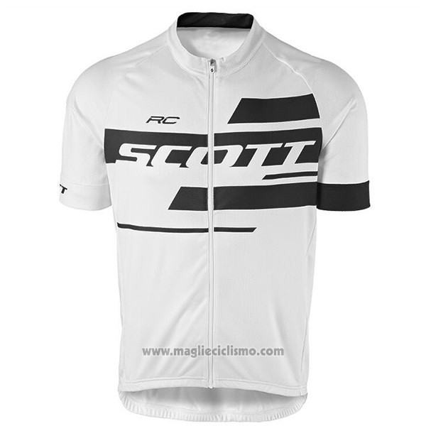 2017 Abbigliamento Ciclismo Scott Bianco Manica Corta e Salopette