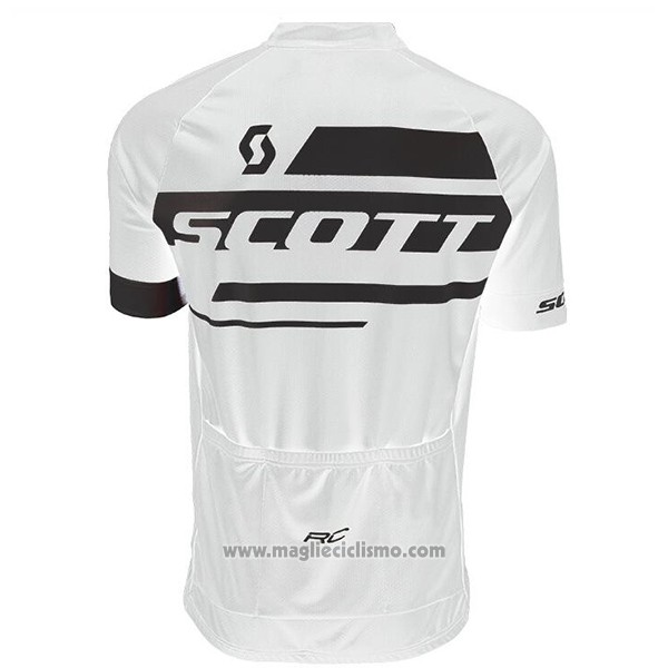 2017 Abbigliamento Ciclismo Scott Bianco Manica Corta e Salopette