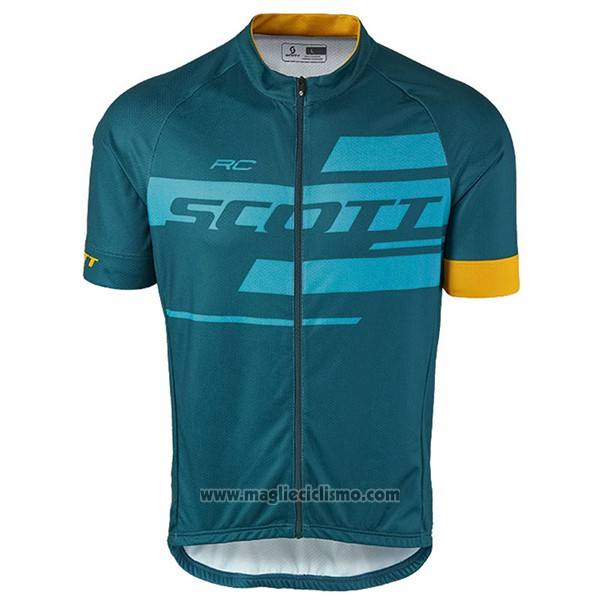 2017 Abbigliamento Ciclismo Scott Blu Manica Corta e Salopette