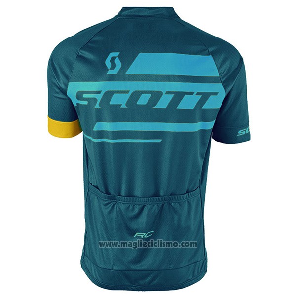 2017 Abbigliamento Ciclismo Scott Blu Manica Corta e Salopette