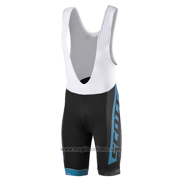 2017 Abbigliamento Ciclismo Scott Blu Manica Corta e Salopette