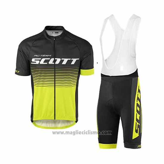 2017 Abbigliamento Ciclismo Scott Giallo Manica Corta e Salopette