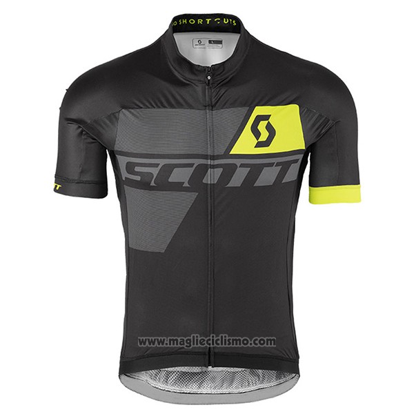 2017 Abbigliamento Ciclismo Scott Giallo e Nero Manica Corta e Salopette