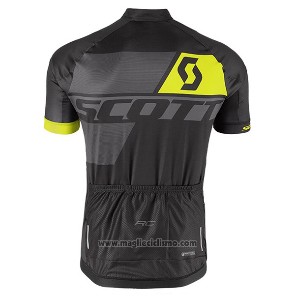 2017 Abbigliamento Ciclismo Scott Giallo e Nero Manica Corta e Salopette