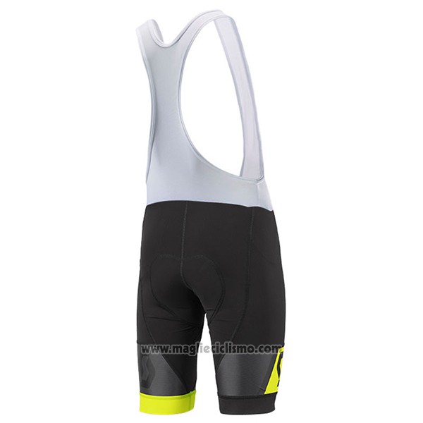 2017 Abbigliamento Ciclismo Scott Giallo e Nero Manica Corta e Salopette