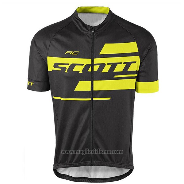 2017 Abbigliamento Ciclismo Scott Nero e Giallo Manica Corta e Salopette
