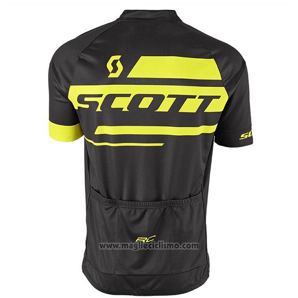 2017 Abbigliamento Ciclismo Scott Nero e Giallo Manica Corta e Salopette