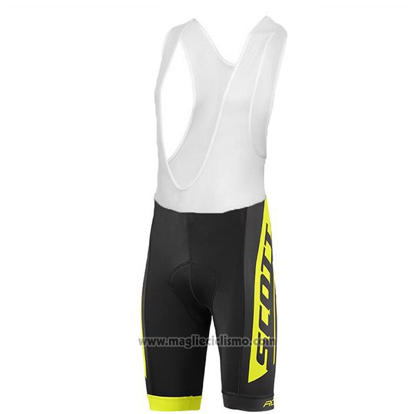 2017 Abbigliamento Ciclismo Scott Nero e Giallo Manica Corta e Salopette