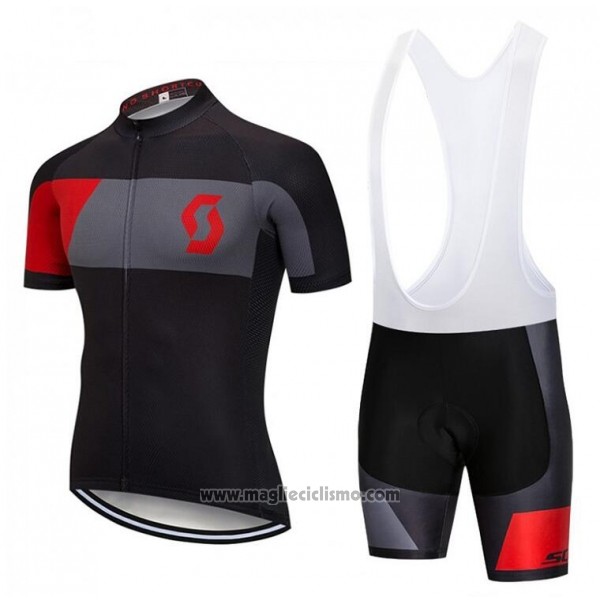 2018 Abbigliamento Ciclismo Castelli Grigio Rosso Nero Manica Corta e Salopette