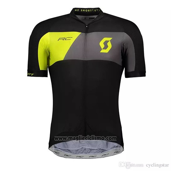 2018 Abbigliamento Ciclismo Scott Nero Giallo Manica Corta e Salopette