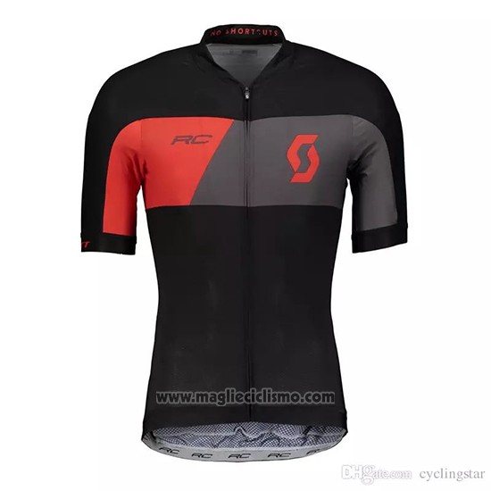 2018 Abbigliamento Ciclismo Scott Nero Grigio Manica Corta e Salopette