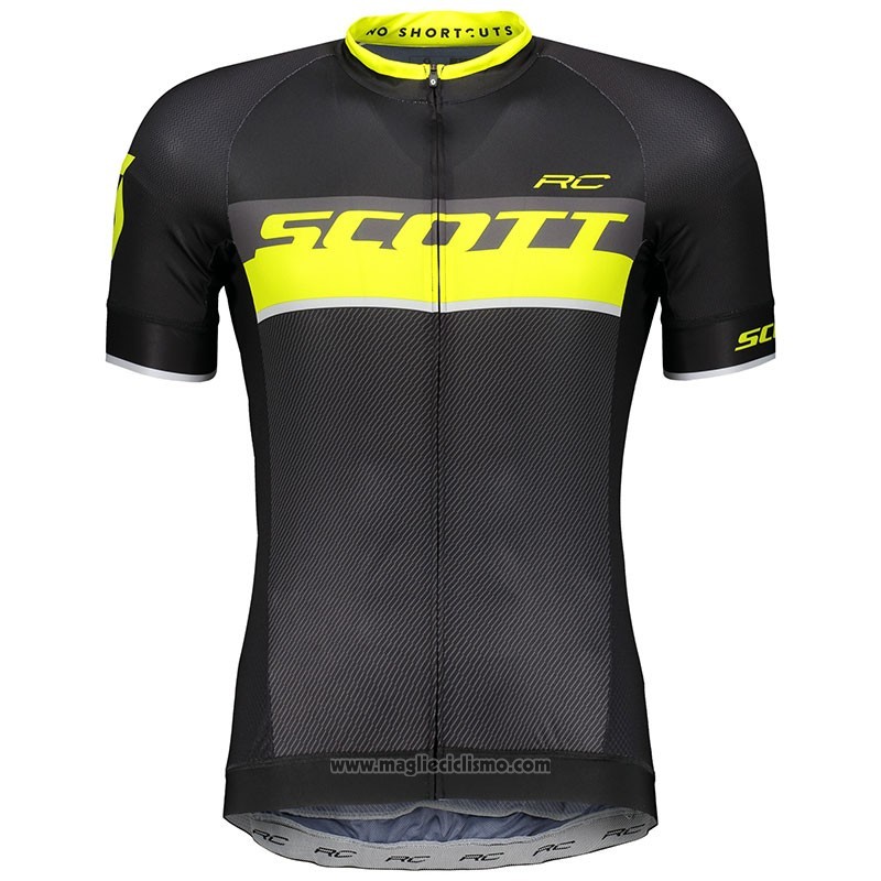 2018 Abbigliamento Ciclismo Scott RC Giallo Manica Corta e Salopette