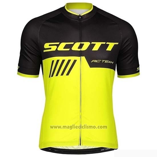 2019 Abbigliamento Ciclismo Scott Nero Giallo Manica Corta e Salopette
