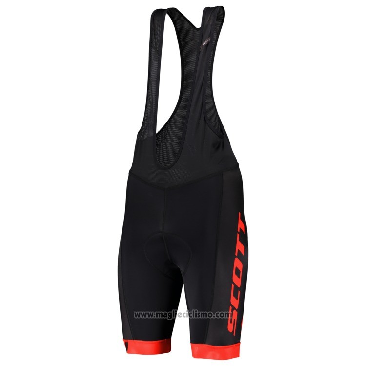 2019 Abbigliamento Ciclismo Scott Nero Rosso Manica Corta e Salopette