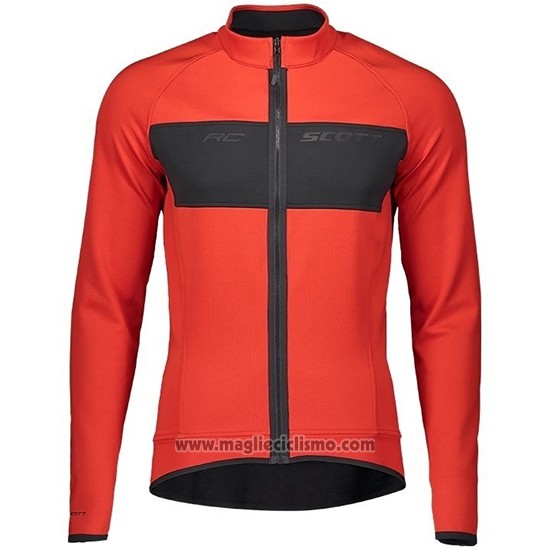 2019 Abbigliamento Ciclismo Scott RC FF Rosso Nero Manica Lunga e Salopette