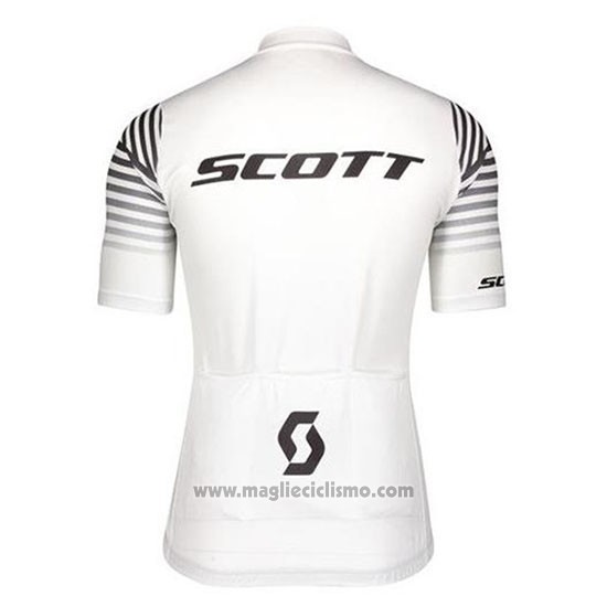 2020 Abbigliamento Ciclismo Scott Bianco Manica Corta e Salopette