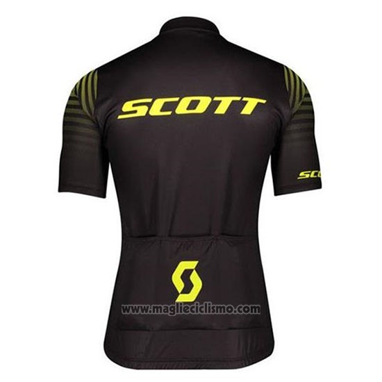 2020 Abbigliamento Ciclismo Scott Nero Giallo Manica Corta e Salopette
