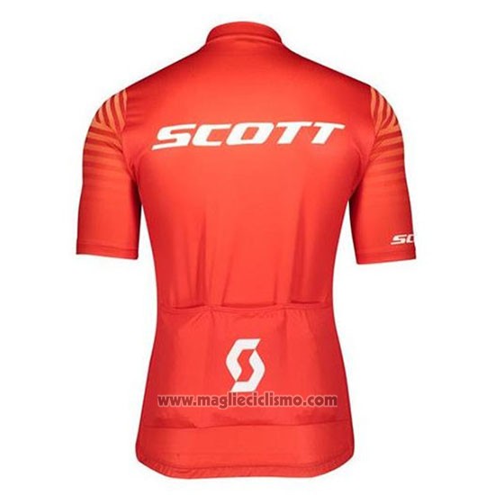 2020 Abbigliamento Ciclismo Scott Rosso Manica Corta e Salopette