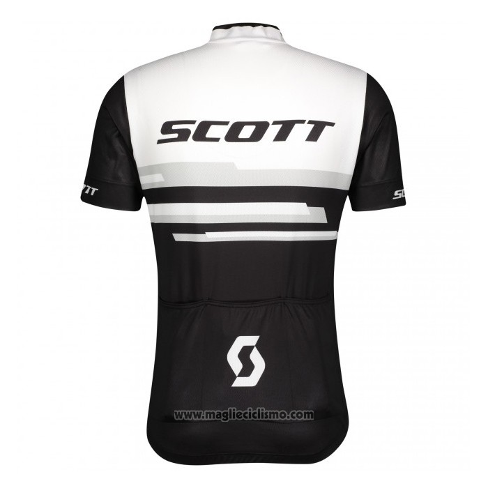 2021 Abbigliamento Ciclismo Scott Bianco Nero Manica Corta e Salopette