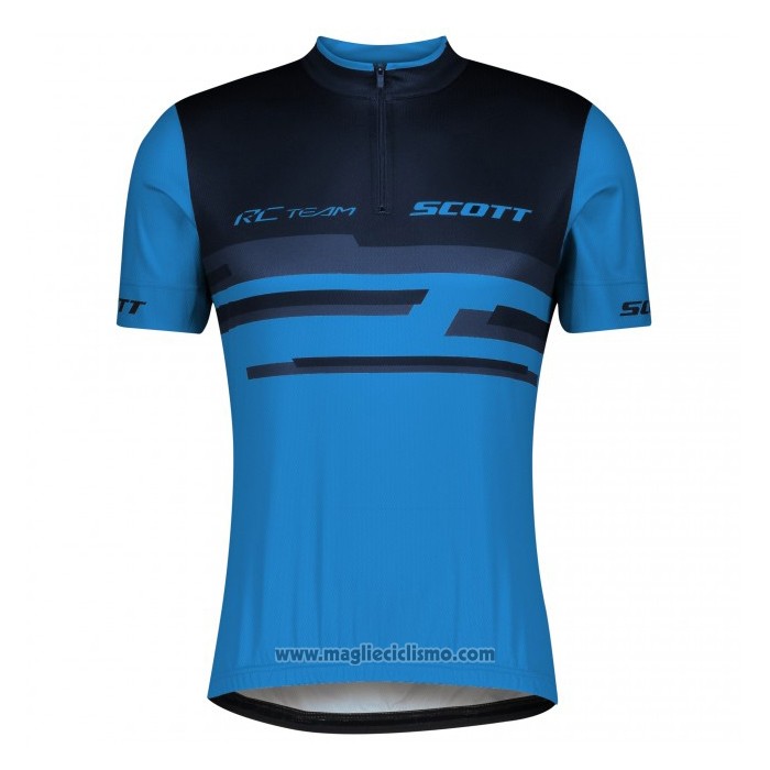 2021 Abbigliamento Ciclismo Scott Blu Nero Manica Corta e Salopette
