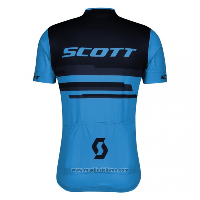 2021 Abbigliamento Ciclismo Scott Blu Nero Manica Corta e Salopette