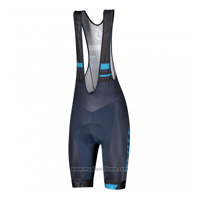2021 Abbigliamento Ciclismo Scott Blu Nero Manica Corta e Salopette