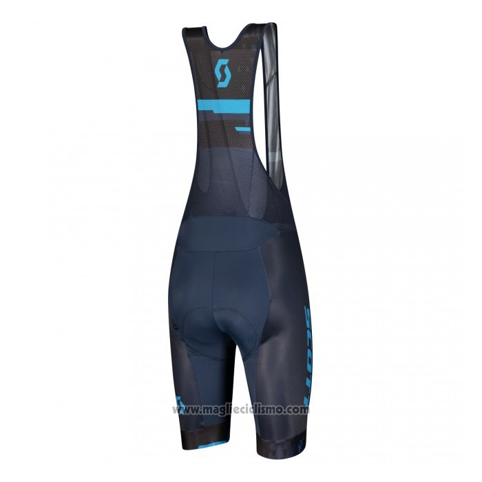 2021 Abbigliamento Ciclismo Scott Blu Nero Manica Corta e Salopette