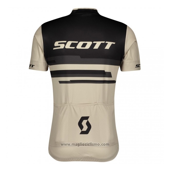 2021 Abbigliamento Ciclismo Scott Chiaro Marrone Manica Corta e Salopette