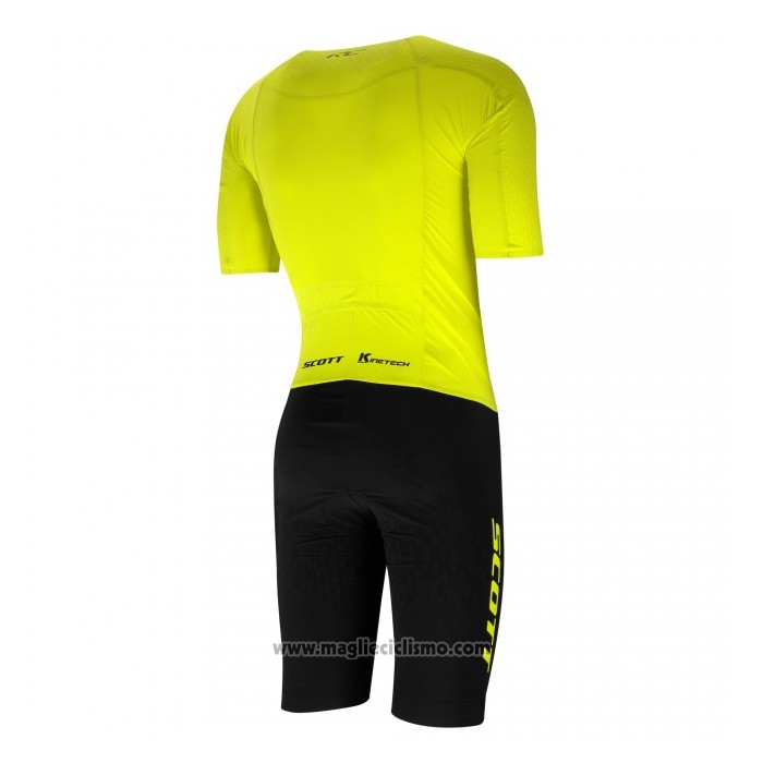 2021 Abbigliamento Ciclismo Scott Giallo Manica Corta e Salopette