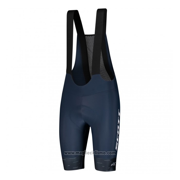 2021 Abbigliamento Ciclismo Scott Giallo Spento Blu Manica Corta e Salopette