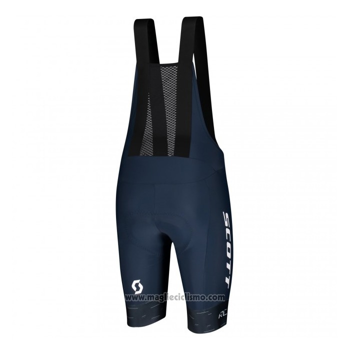 2021 Abbigliamento Ciclismo Scott Giallo Spento Blu Manica Corta e Salopette