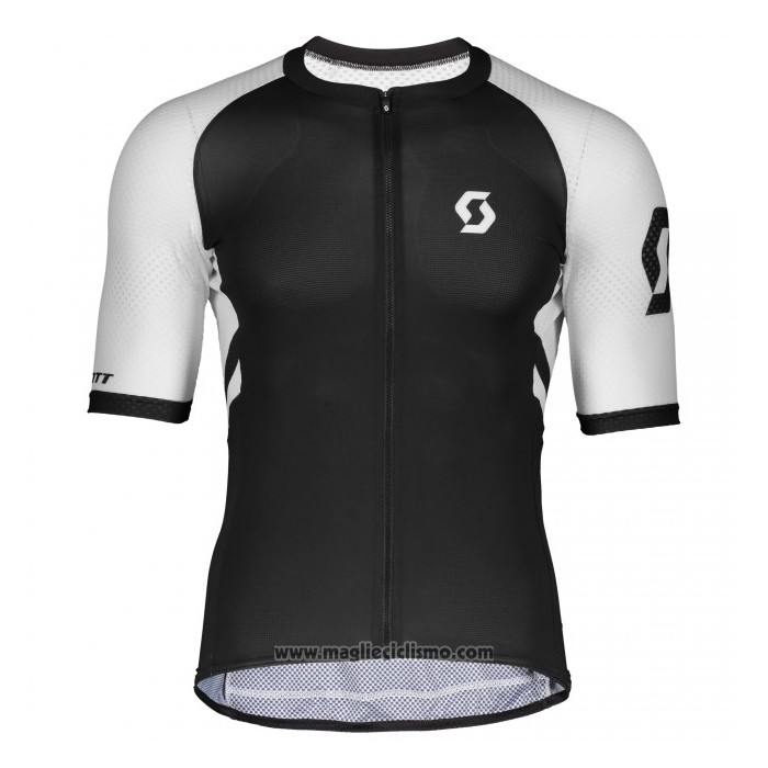 2021 Abbigliamento Ciclismo Scott Nero Bianco Manica Corta e Salopette