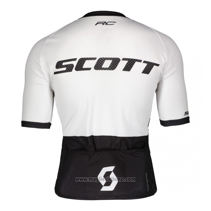 2021 Abbigliamento Ciclismo Scott Nero Bianco Manica Corta e Salopette