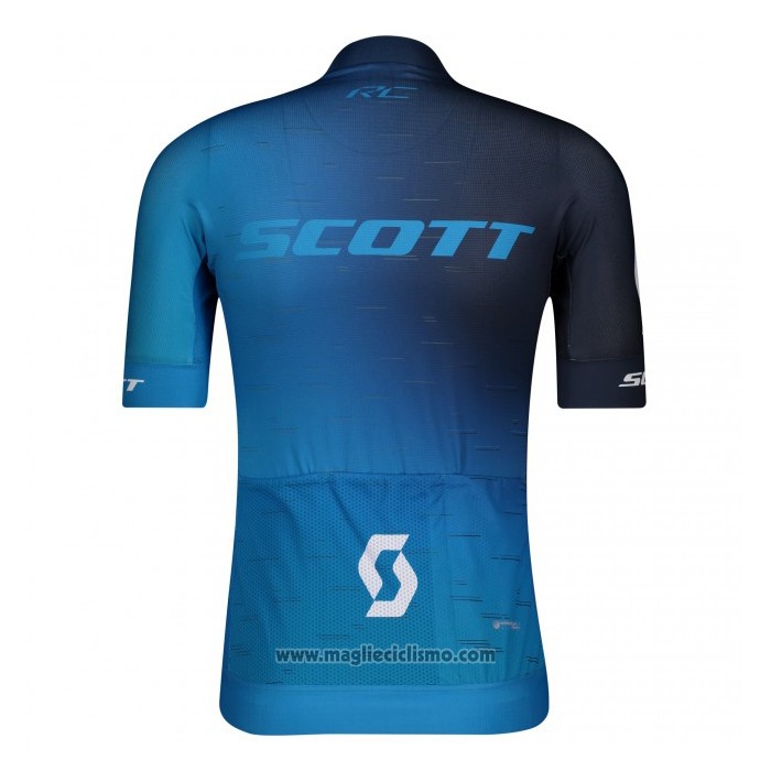 2021 Abbigliamento Ciclismo Scott Nero Blu Manica Corta e Salopette