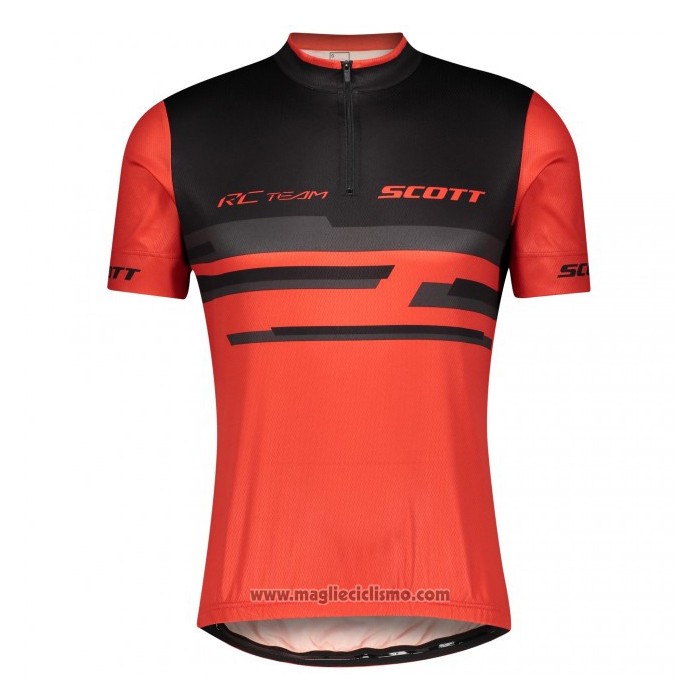 2021 Abbigliamento Ciclismo Scott Rosso Nero Manica Corta e Salopette