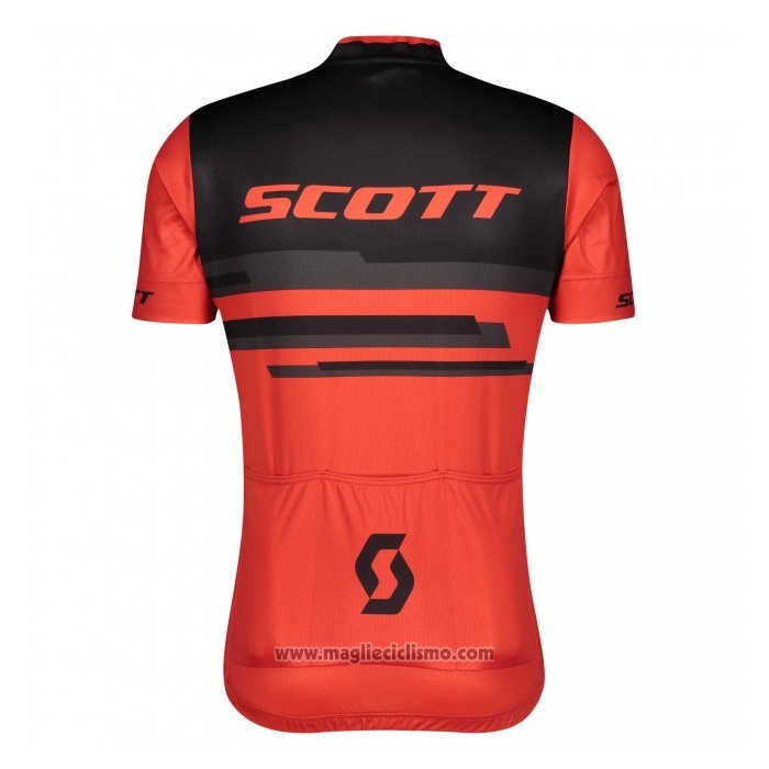 2021 Abbigliamento Ciclismo Scott Rosso Nero Manica Corta e Salopette