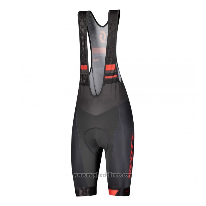 2021 Abbigliamento Ciclismo Scott Rosso Nero Manica Corta e Salopette