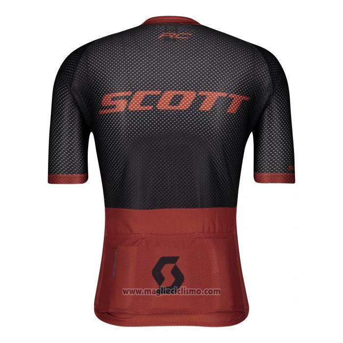 2021 Abbigliamento Ciclismo Scott Spento Arancione Manica Corta e Salopette