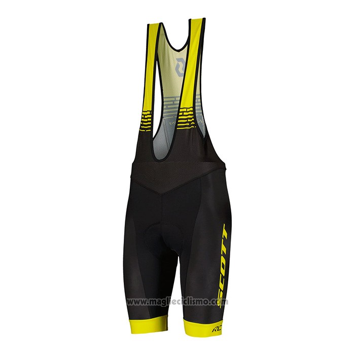 2022 Abbigliamento Ciclismo Scott Bianco Giallo Manica Corta e Salopette