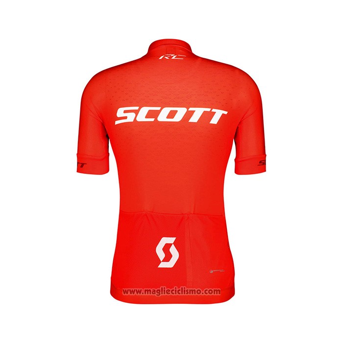 2022 Abbigliamento Ciclismo Scott Rosso Bianco Manica Corta e Salopette